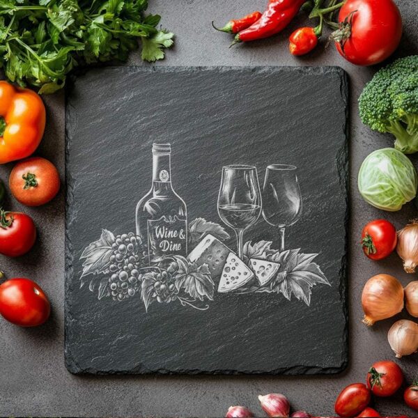 Planche à fromage en ardoise gravée pour vin et gastronomie | Décoration de cuisine – Image 6