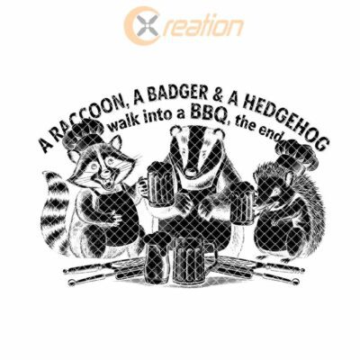 Engraved Slate Cheese Board File: Raccoon, Badger &