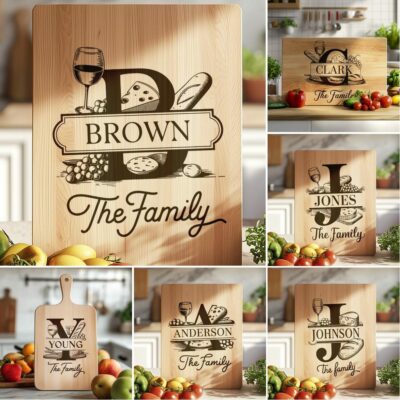 Family Name Food SVG for Charcuterie & Cutting