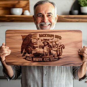 Laser Engraved Charcuterie Board File: Eagle Flag &