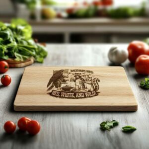 Laser Engraved Charcuterie Board File: Eagle Flag &