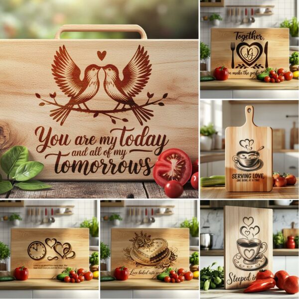 Valentine Charcuterie Board Engraving Designs: 6 Love Sayings