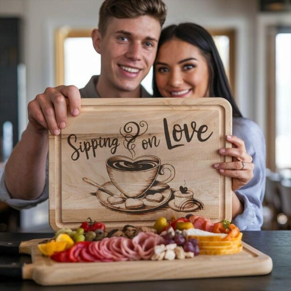 "Valentine Love Captions: 6 Charcuterie Board Engraving Files"