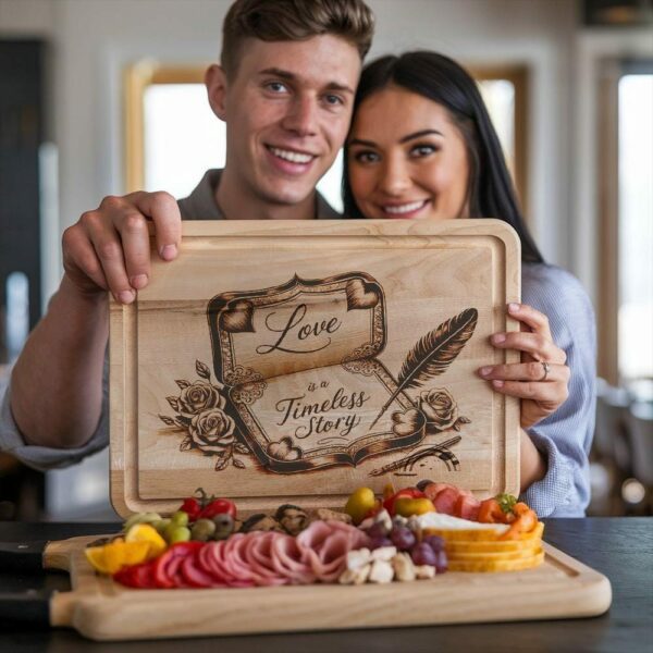 "Valentine Love Captions: 6 Charcuterie Board Engraving Files"