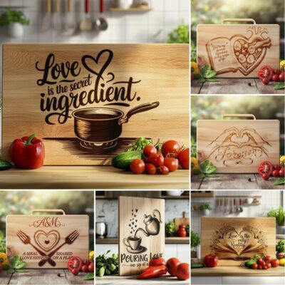 Valentine's Charcuterie Board Engraving Bundle - 6 Love