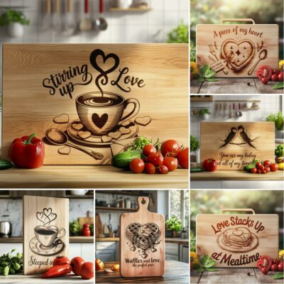 Valentine's Day Charcuterie Board Engraving Files: 6 Love