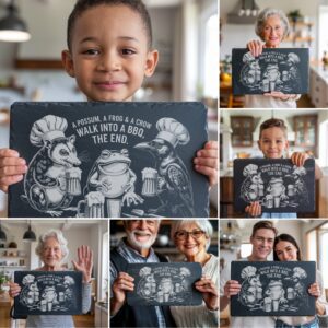 3D Animal BBQ Laser Engraving Files, Slate Cheese
