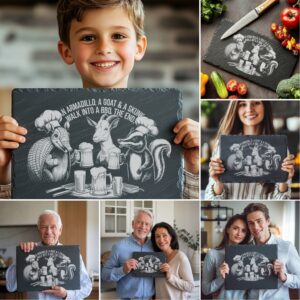 3D Animal BBQ Laser Engraving Files, Slate Cheese
