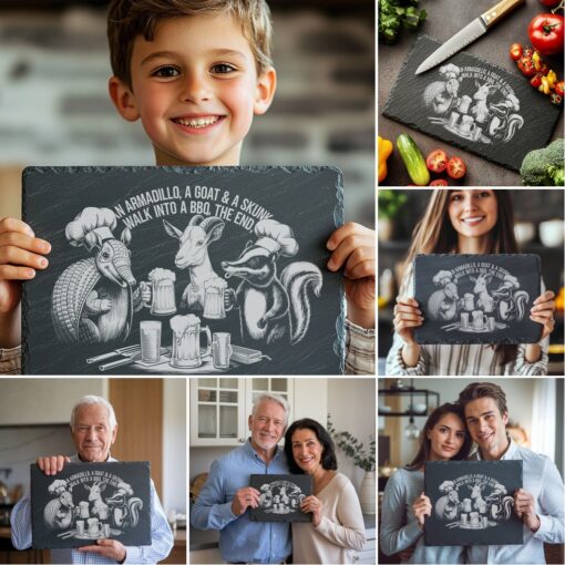 3D Animal BBQ Laser Engraving Files, Slate Cheese
