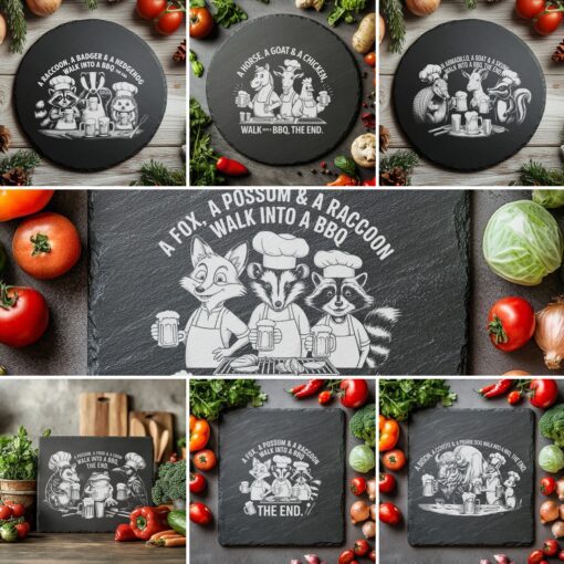3D Animal BBQ Laser Engraving Files, Slate Cheese