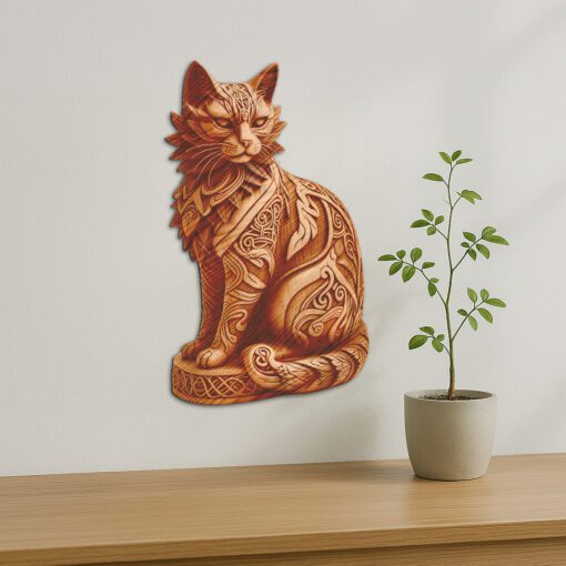 Fichier gravure laser d'illusion 3D de chat, modèle d'art animal, décoration intérieure créative – Image 4