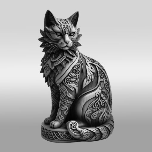 Fichier gravure laser d'illusion 3D de chat, modèle d'art animal, décoration intérieure créative – Image 6