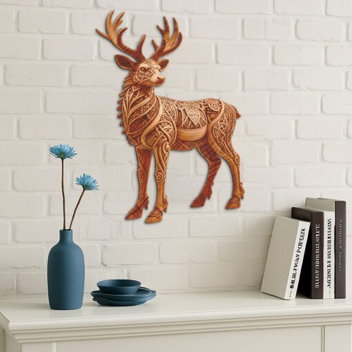 Diseño de ilusión de ciervo 3D, Archivo de grabado láser para una decoración del hogar única - Imagen 5
