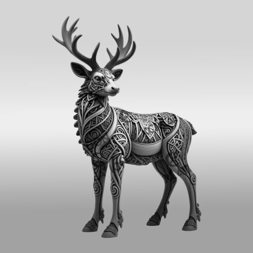Diseño de ilusión de ciervo 3D, Archivo de grabado láser para una decoración del hogar única - Imagen 6