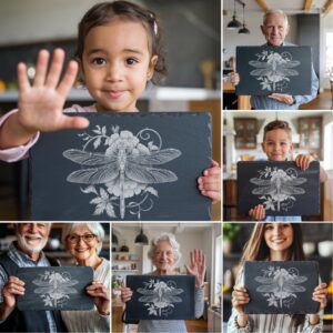 3D Dragonfly Slate Cheese Board Engraving Files, Charcuterie
