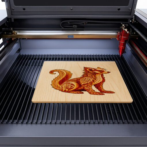 Motif de gravure laser illusion renard 3D, Décoration d'art numérique sur le thème animalier – Image 2