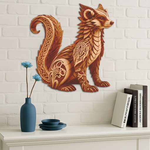 Motif de gravure laser illusion renard 3D, Décoration d'art numérique sur le thème animalier – Image 3
