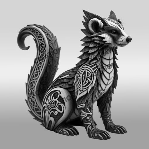 Motif de gravure laser illusion renard 3D, Décoration d'art numérique sur le thème animalier – Image 6