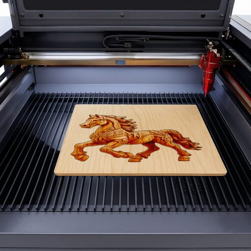 Archivo de Grabado de Ilusión de Caballo 3D, Perfecto para Proyectos Láser, Decoración de Caballos. - Imagen 2