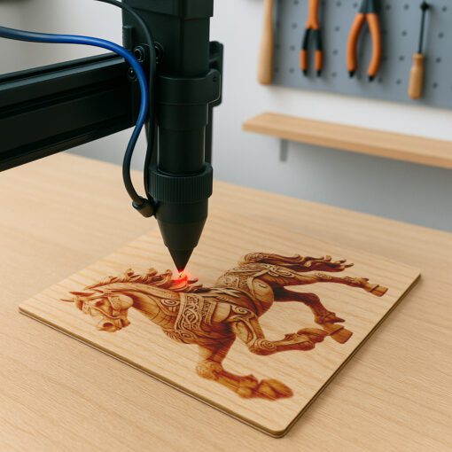 Archivo de Grabado de Ilusión de Caballo 3D, Perfecto para Proyectos Láser, Decoración de Caballos. - Imagen 3