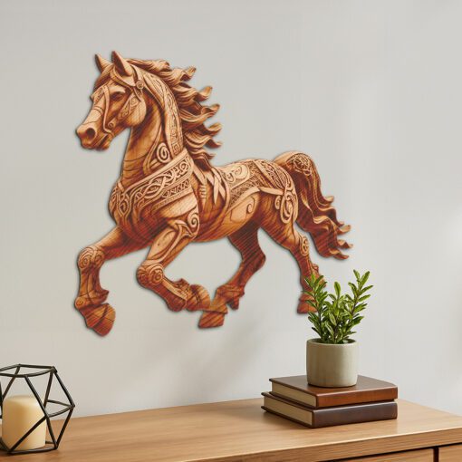 Archivo de Grabado de Ilusión de Caballo 3D, Perfecto para Proyectos Láser, Decoración de Caballos. - Imagen 4