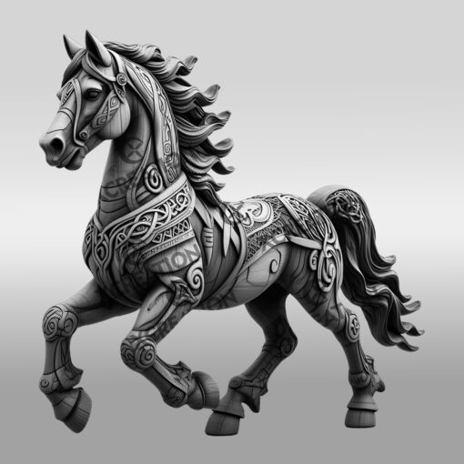 Archivo de Grabado de Ilusión de Caballo 3D, Perfecto para Proyectos Láser, Decoración de Caballos. - Imagen 6