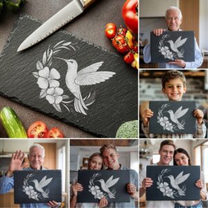 3D Hummingbird Illusion Bundle, Slate Cheese Board Laser