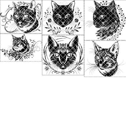 3D Illusion Cat Slate Cheese Board Engraving Designs,