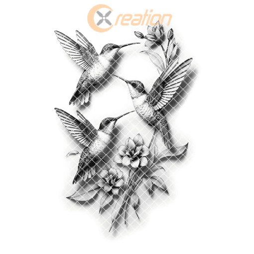 3D Illusion Charcuterie Board Engraving File, Hummingbird Family