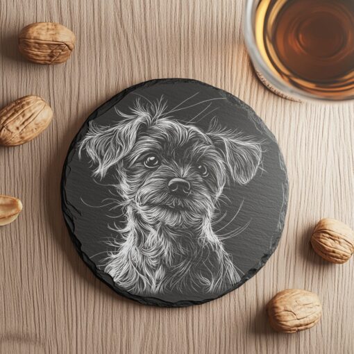 File PNG incisione laser, tappetino per cane illusione 3D, decorazione per la casa in ardesia