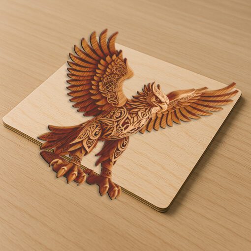 Archivo de grabado de águila con ilusión 3D para proyectos de arte y decoración del hogar - Imagen 2
