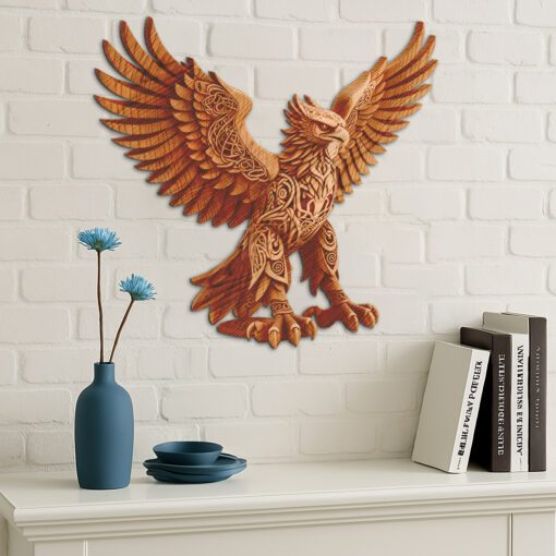 Archivo de grabado de águila con ilusión 3D para proyectos de arte y decoración del hogar - Imagen 4