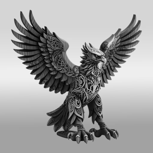 Archivo de grabado de águila con ilusión 3D para proyectos de arte y decoración del hogar - Imagen 6