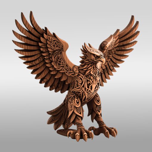 Archivo de grabado de águila con ilusión 3D para proyectos de arte y decoración del hogar