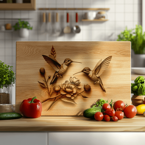 3D Illusion Hummingbird Laser Engraving File, Kitchen Decor,