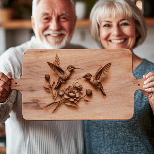 3D Illusion Hummingbird Laser Engraving File, Kitchen Decor,