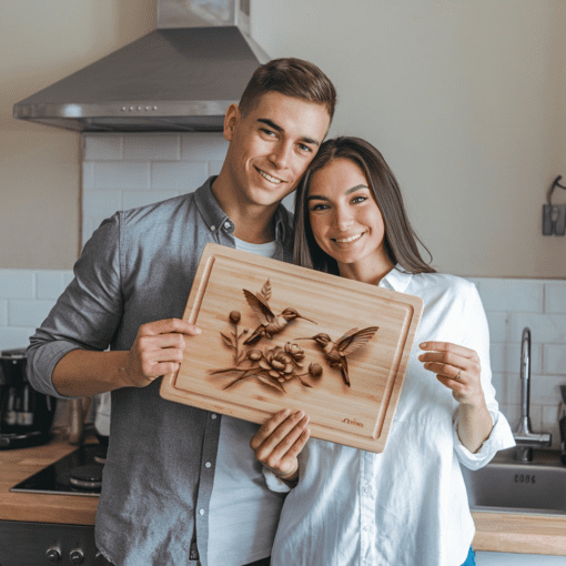 3D Illusion Hummingbird Laser Engraving File, Kitchen Decor,