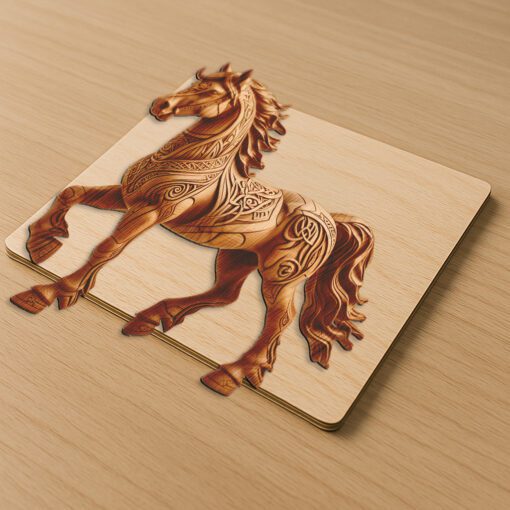 Diseño de Grabado Láser con Ilusión 3D, Arte de Caballo para Decoración del Hogar DIY y Regalos - Imagen 3
