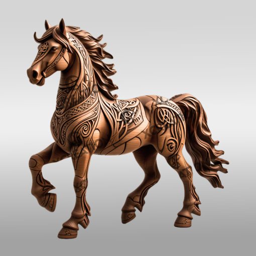Diseño de Grabado Láser con Ilusión 3D, Arte de Caballo para Decoración del Hogar DIY y Regalos