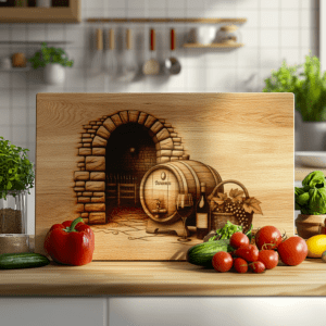 3D Illusion Retro Wine Bottle Brick Wall Laser