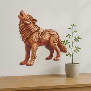 3D Illusion Wolf Design, Laser Engraving File, Artistic