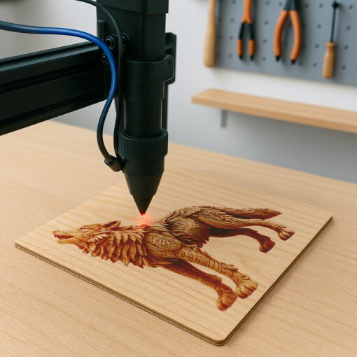3D Illusion Wolf Design, Laser Engraving File, Artistic