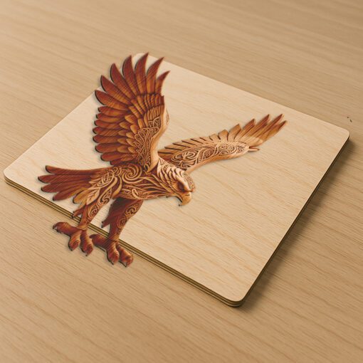 Arte dell'Aquila Incisa al Laser 3D, Decorazioni Maestose per la Casa e Regali Personalizzati - immagine 3