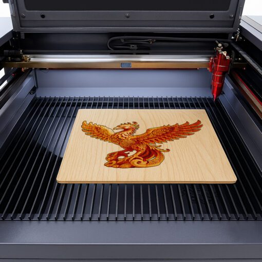 Fichier de gravure laser 3D, Illusion d'un phénix majestueux, Décoration design animal unique – Image 4