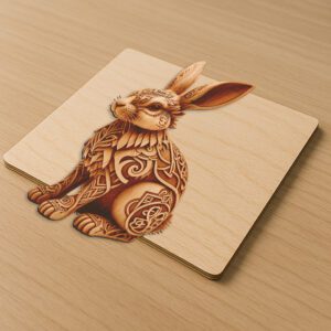 3D Rabbit Illusion Laser Engraving File, Animal Art
