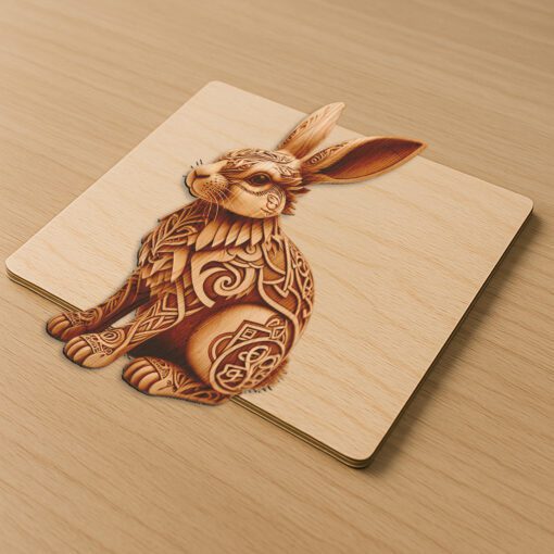 3D Rabbit Illusion Laser Engraving File, Animal Art