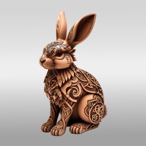 3D Rabbit Illusion Laser Engraving File, Animal Art
