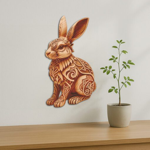 3D Rabbit Illusion Laser Engraving File, Animal Art