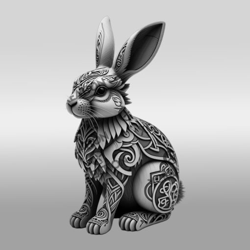 3D Rabbit Illusion Laser Engraving File, Animal Art