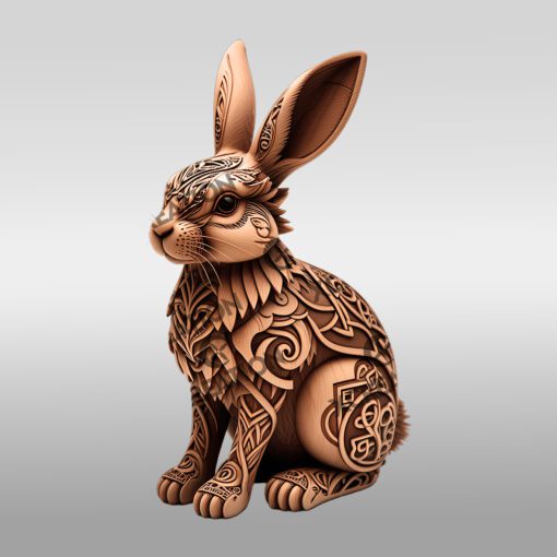 3D Rabbit Illusion Laser Engraving File, Animal Art